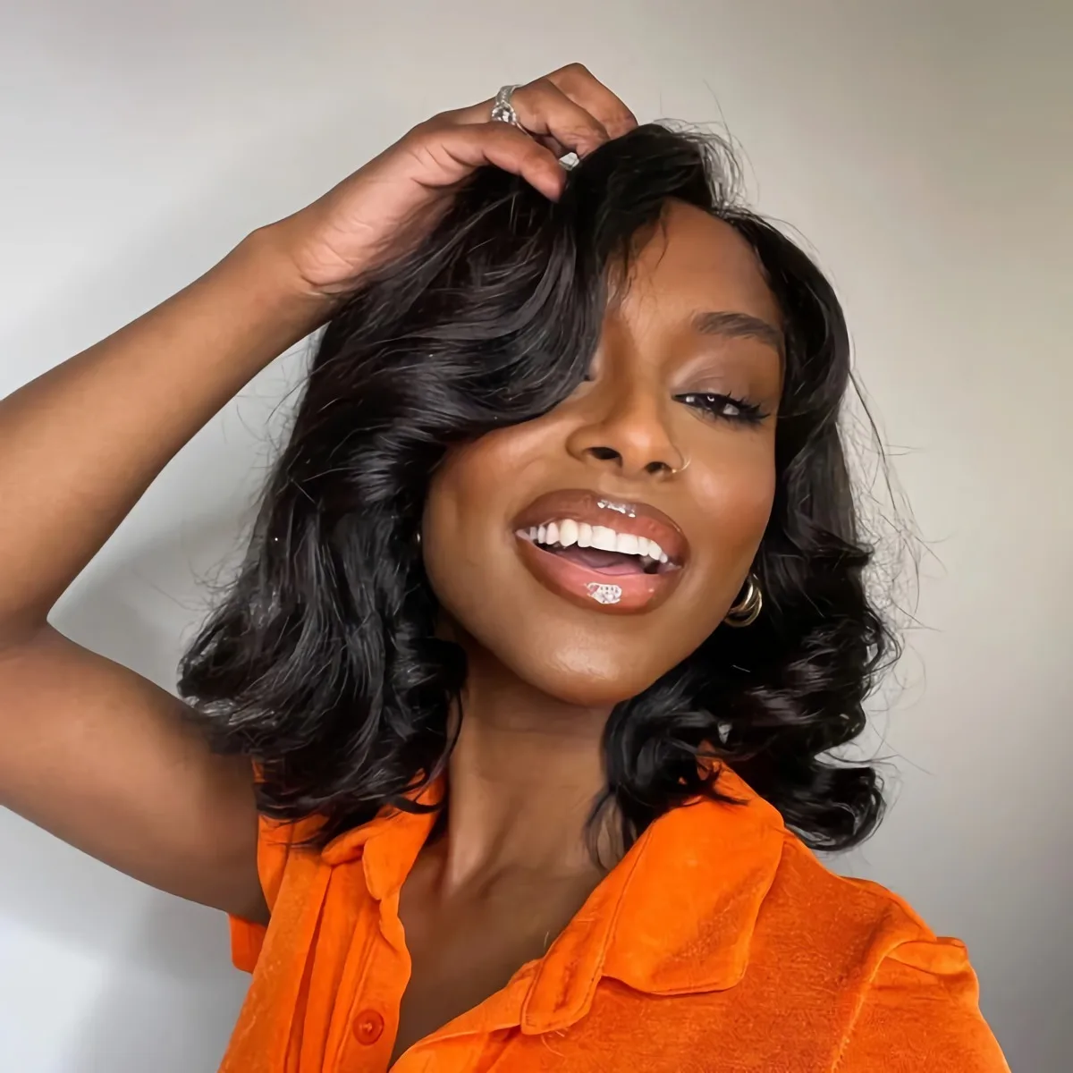𝐏𝐫𝐞̂𝐭 𝐞𝐧 𝟐𝟒𝐡⚡Léger Élégant Classique 13x4 Dentelle Couleur Naturel Perruque Bob Naturelle Wave