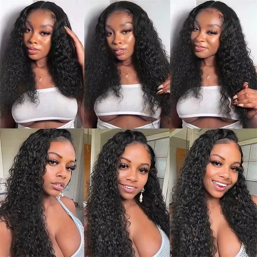 𝐏𝐫𝐞̂𝐭 𝐞𝐧 𝟐𝟒𝐡⚡Brillance Naturelle Noir Perruque 13×4 13×6 Dentelle Bouclé Cheveux 100% Humains