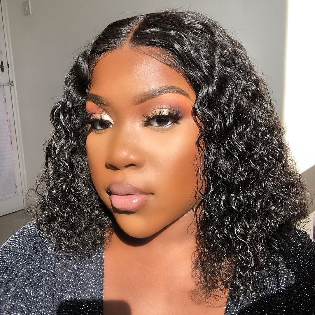 𝑼𝒘𝒂𝒗𝒚 𝑷𝒓𝒆𝒎𝒊𝒖𝒎 𝑳𝒊𝒏𝒆 9x6 Glueless Bob Perruque Sans Colle Wear Go Cheveux Humains Bouclés