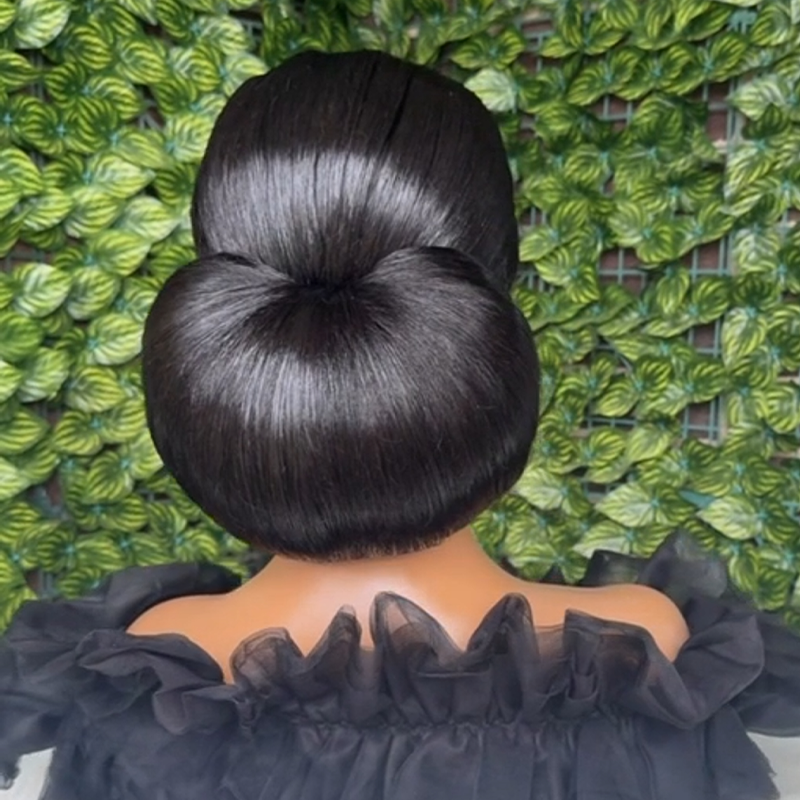 𝑷𝒆𝒓𝒓𝒖𝒒𝒖𝒆 𝑴𝒂𝒓𝒊𝒂𝒈𝒆 𝑷𝒓𝒆́-𝑪𝒐𝒊𝒇𝒇𝒆́𝒆 Coiffures Mariage Rapides Chignon Lisse Classique Cheveux Humains 13×4 Dentelle Perruque