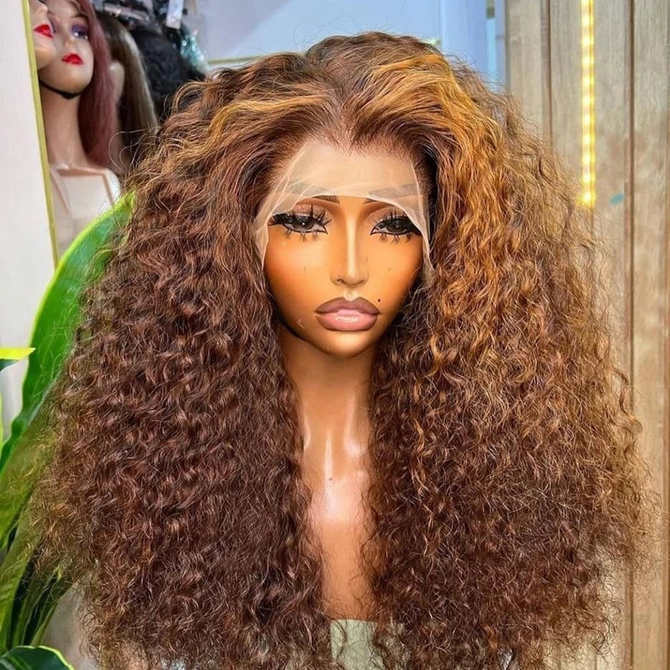 Ombre Glueless Perruques Cheveux Naturels Humains Femme Brésilienne Deep Curly