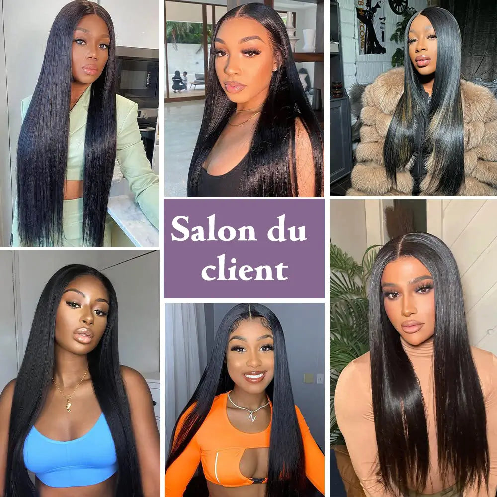 𝑼𝒘𝒂𝒗𝒚 𝑷𝒓𝒆𝒎𝒊𝒖𝒎 𝑳𝒊𝒏𝒆 9X6 Glueless Upgraded Bleached Knots Wear Go Lisse Perruque cheveux humains