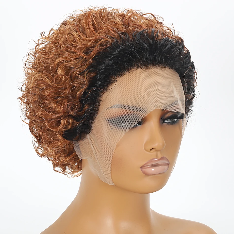 𝐏𝐫𝐞̂𝐭 𝐞𝐧 𝟐𝟒𝐡⚡Moderne Confortable 4 Couleurs 13x1 Dentelle Transparente Invisible Perruque Bob Courte Bouclée