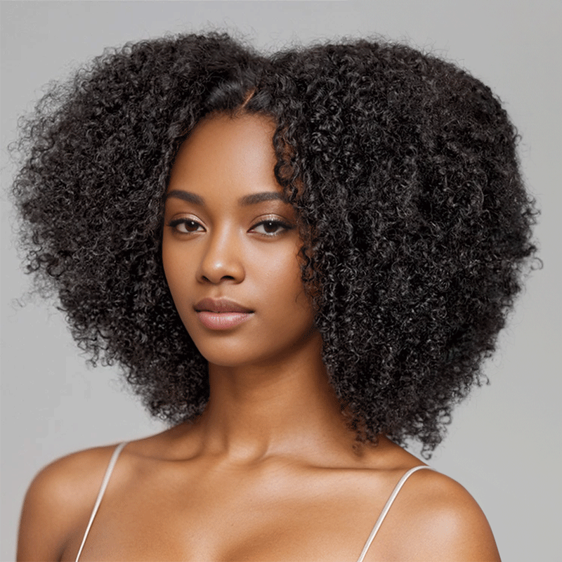 𝑼𝒘𝒂𝒗𝒚 𝑷𝒓𝒆𝒎𝒊𝒖𝒎 𝑳𝒊𝒏𝒆 9x6 Glueless Rebondissantes Bob Jerry Boucles Perruque Sans Colle