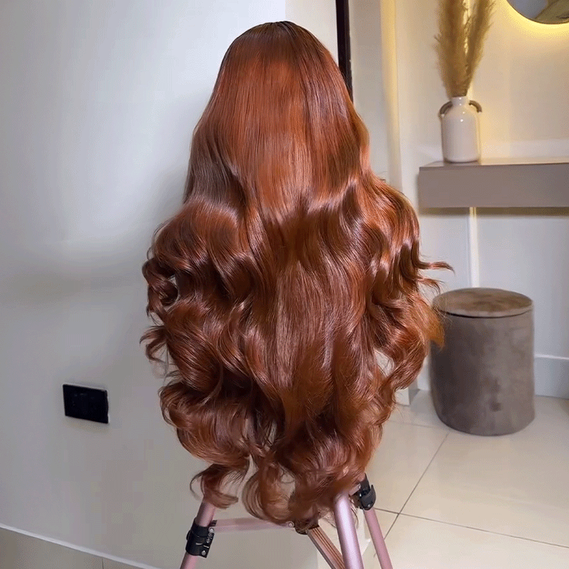 𝑼𝒘𝒂𝒗𝒚 𝑷𝒓𝒆𝒎𝒊𝒖𝒎 𝑳𝒊𝒏𝒆 Luxueux Copper Brown Perruque Body Wave Glueless 13x4 Sans Colle