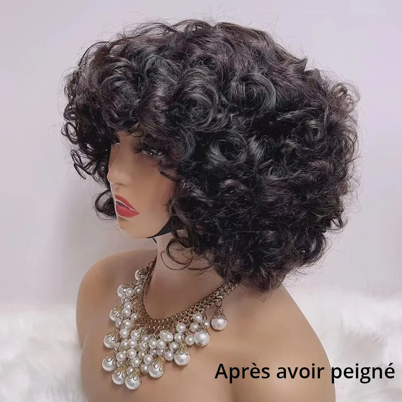𝐏𝐫𝐞̂𝐭 𝐞𝐧 𝟐𝟒𝐡⚡Glueless Stylisé Boucles Souple Stylé Bob Perruque Sans Colle Cheveux Humains