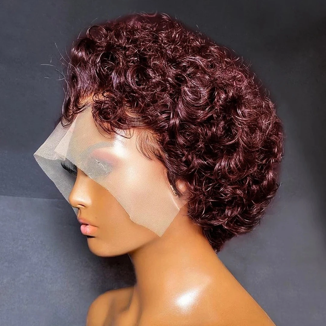 𝐏𝐫𝐞̂𝐭 𝐞𝐧 𝟐𝟒𝐡⚡Moderne Confortable 4 Couleurs 13x1 Dentelle Transparente Invisible Perruque Bob Courte Bouclée
