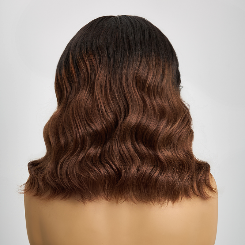 𝑼𝒘𝒂𝒗𝒚 𝑷𝒓𝒆𝒎𝒊𝒖𝒎 𝑳𝒊𝒏𝒆 Magnifique Glueless Ombre Brun Bob Wear Go 5x5 Perruque Sans Colle Cheveux Humains Ondulé