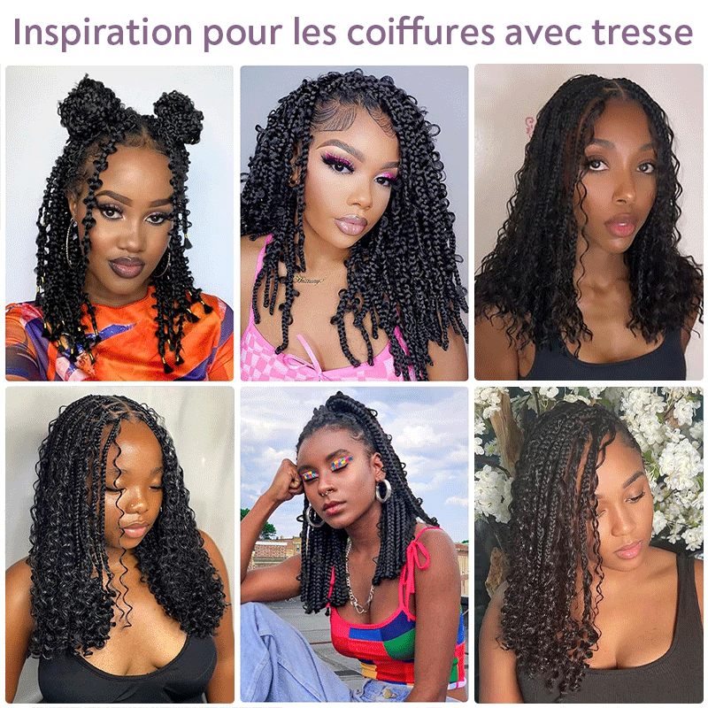 𝑼𝒘𝒂𝒗𝒚 𝑷𝒓𝒆𝒎𝒊𝒖𝒎 𝑳𝒊𝒏𝒆 Perruque Tressée Bohème En Dentelle Intégrale Avec Cheveux Bébé Synthétique 300% Densité