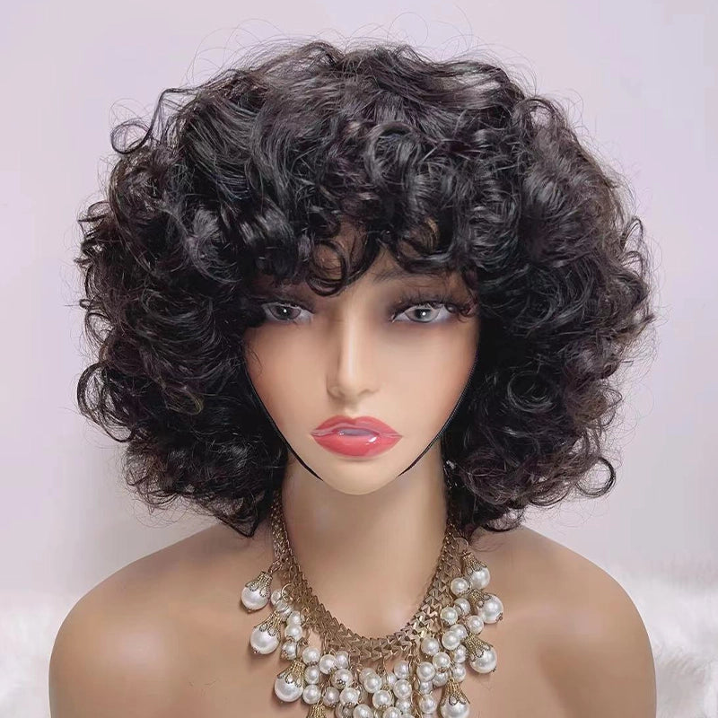 𝐏𝐫𝐞̂𝐭 𝐞𝐧 𝟐𝟒𝐡⚡Glueless Stylisé Boucles Souple Stylé Bob Perruque Sans Colle Cheveux Humains