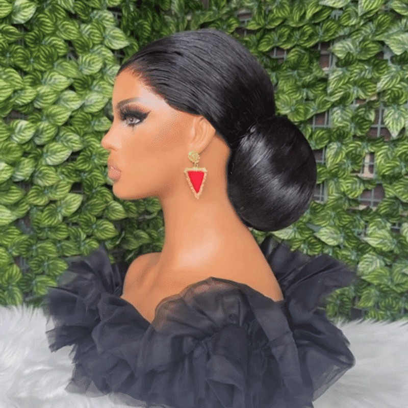 𝑷𝒆𝒓𝒓𝒖𝒒𝒖𝒆 𝑴𝒂𝒓𝒊𝒂𝒈𝒆 𝑷𝒓𝒆́-𝑪𝒐𝒊𝒇𝒇𝒆́𝒆 Coiffures Mariage Rapides Chignon Lisse Classique Cheveux Humains 13×4 Dentelle Perruque