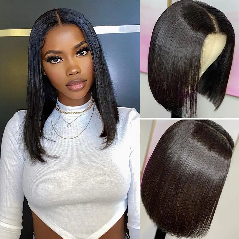 𝐏𝐫𝐞̂𝐭 𝐞𝐧 𝟐𝟒𝐡⚡Pre-everything Wear Go 13x4 Glueless Cheveux Humains Bob Perruque Sans Colle Respirant Lisse