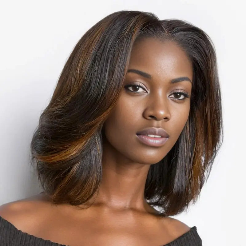 𝑼𝒘𝒂𝒗𝒚 𝑷𝒓𝒆𝒎𝒊𝒖𝒎 𝑳𝒊𝒏𝒆 9x6 Glueless Mèches Blondes Perruque Bob Sans Colle Empilée Ondulé