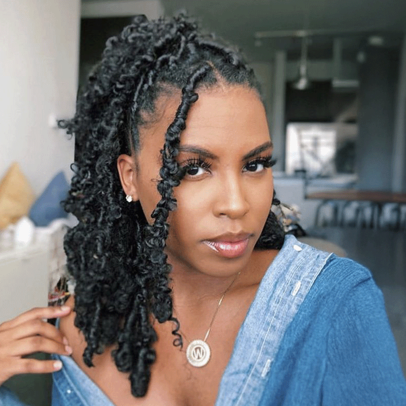 Crochet Dreadlocks Papillon Perruque 13×4 Dentelle Noir Cheveux Humains