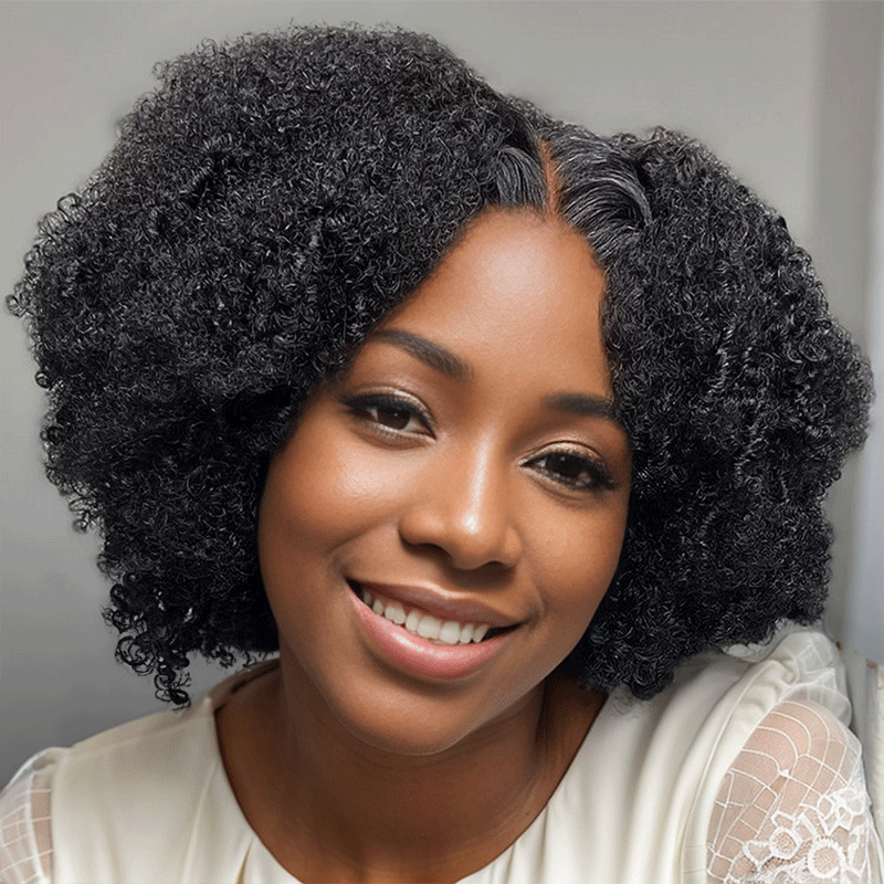 𝑼𝒘𝒂𝒗𝒚 𝑷𝒓𝒆𝒎𝒊𝒖𝒎 𝑳𝒊𝒏𝒆 9x6 Glueless Rebondissantes Bob Jerry Boucles Perruque Sans Colle