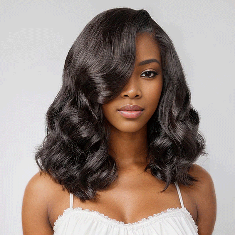 𝑼𝒘𝒂𝒗𝒚 𝑷𝒓𝒆𝒎𝒊𝒖𝒎 𝑳𝒊𝒏𝒆 Séparation Naturelle Glueless 7x4 Enfilez Et Partez Minimaliste Perruque Sans Colle Loose Wave