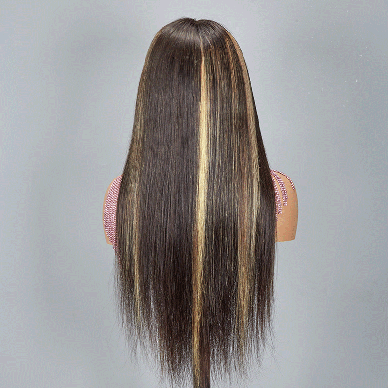𝑼𝒘𝒂𝒗𝒚 𝑷𝒓𝒆𝒎𝒊𝒖𝒎 𝑳𝒊𝒏𝒆 9x6 Glueless Luisant Highlight Multi-colore Perruque Sans Colle Straight