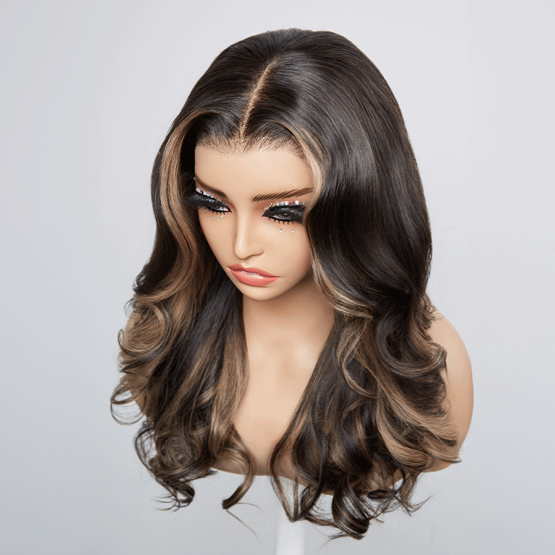 𝑼𝒘𝒂𝒗𝒚 𝑷𝒓𝒆𝒎𝒊𝒖𝒎 𝑳𝒊𝒏𝒆 Perruque Luxueuse Highlight Body Wave Glueless 13x4 Sans Colle 250% Densité