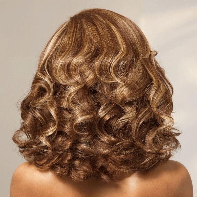 𝑼𝒘𝒂𝒗𝒚 𝑷𝒓𝒆𝒎𝒊𝒖𝒎 𝑳𝒊𝒏𝒆 Glueless Mèches Blondes Miel/Naturel Perruque 7x4 Séparation Naturelle Sans Colle 250% Densité