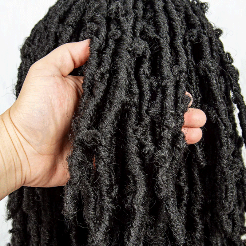 Crochet Dreadlocks Papillon Perruque 13×4 Dentelle Noir Cheveux Humains