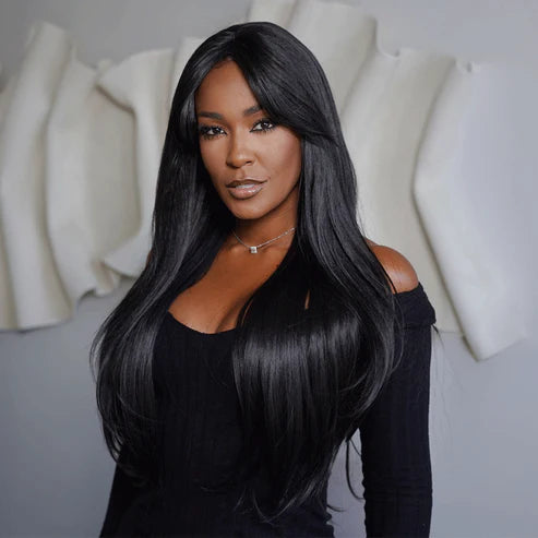 𝑼𝒘𝒂𝒗𝒚 𝑷𝒓𝒆𝒎𝒊𝒖𝒎 𝑳𝒊𝒏𝒆 Perruque à frange Glueless 4x4 Sans Colle Cheveux Humains Brésilien Lisse