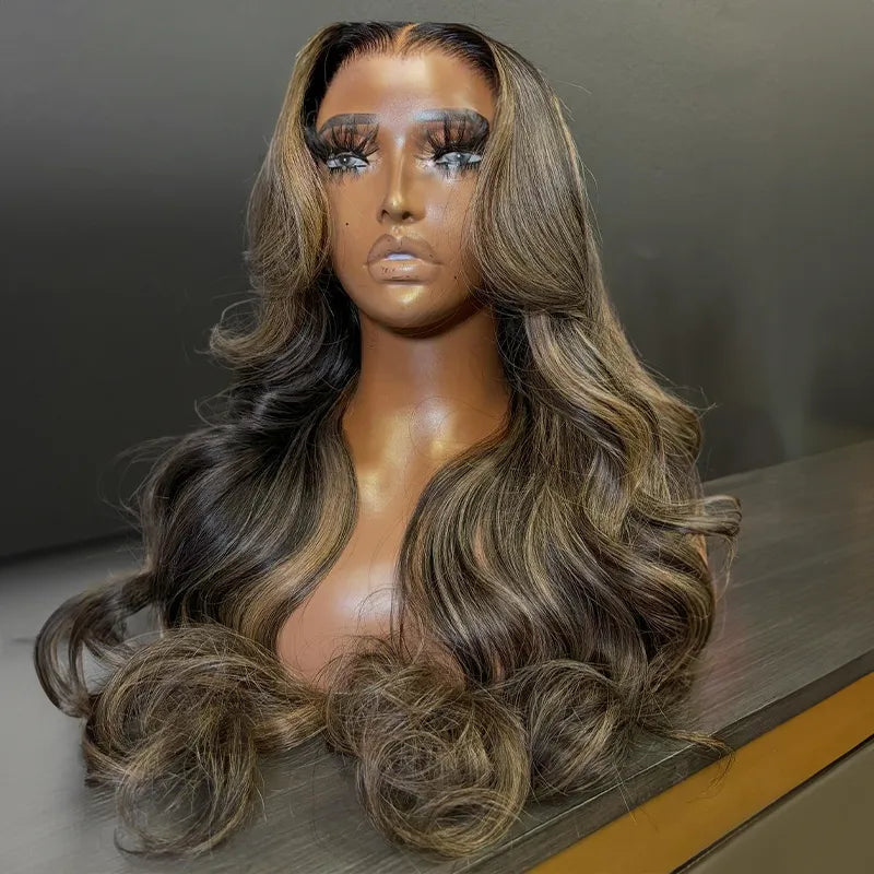 𝑼𝒘𝒂𝒗𝒚 𝑷𝒓𝒆𝒎𝒊𝒖𝒎 𝑳𝒊𝒏𝒆 13x4 Couches Glueless Blond Cendré Perruque Sans Colle Body Wave Frontal Wig