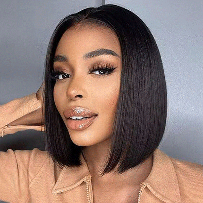 𝐏𝐫𝐞̂𝐭 𝐞𝐧 𝟐𝟒𝐡⚡Réaliste Souple Minimaliste Lisse 4x4 13x4 Dentelle Enfilez Et Partez Perruque Bob