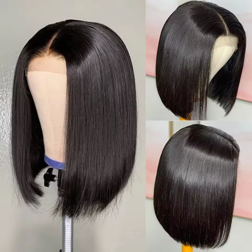 𝐏𝐫𝐞̂𝐭 𝐞𝐧 𝟐𝟒𝐡⚡Réaliste Souple Minimaliste Lisse 4x4 13x4 Dentelle Enfilez Et Partez Perruque Bob