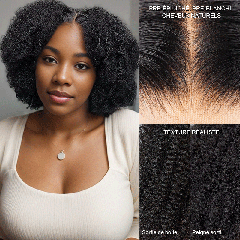 𝑼𝒘𝒂𝒗𝒚 𝑷𝒓𝒆𝒎𝒊𝒖𝒎 𝑳𝒊𝒏𝒆 9x6 Glueless Rebondissantes Bob Jerry Boucles Perruque Sans Colle