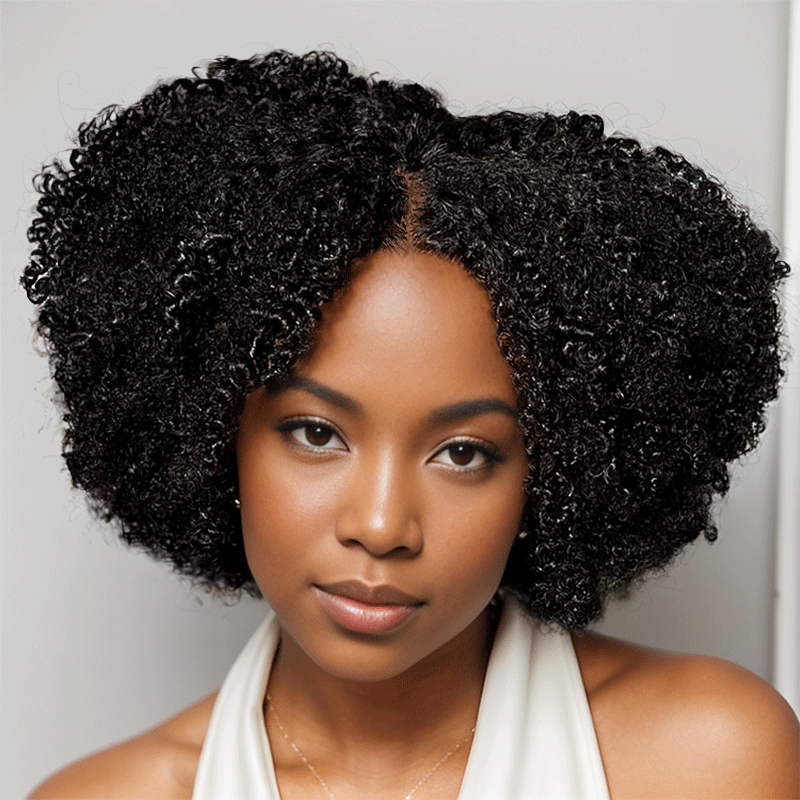 𝑼𝒘𝒂𝒗𝒚 𝑷𝒓𝒆𝒎𝒊𝒖𝒎 𝑳𝒊𝒏𝒆 9x6 Glueless Rebondissantes Bob Jerry Boucles Perruque Sans Colle