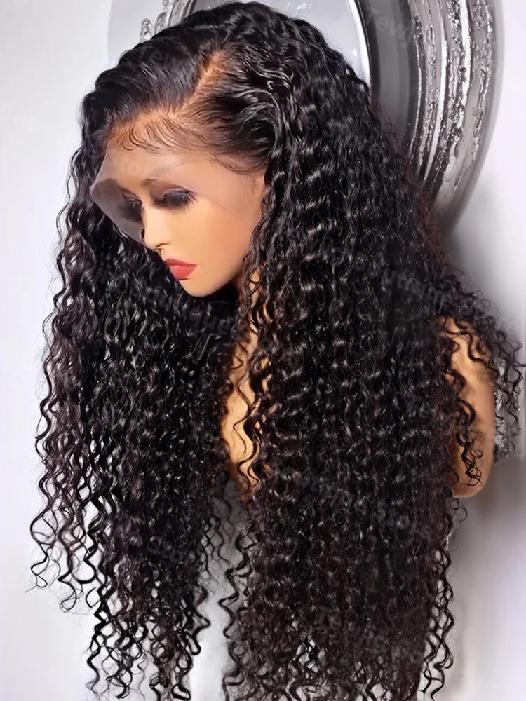 𝐏𝐫𝐞̂𝐭 𝐞𝐧 𝟐𝟒𝐡⚡Brillance Naturelle Noir Perruque 13×4 13×6 Dentelle Bouclé Cheveux 100% Humains