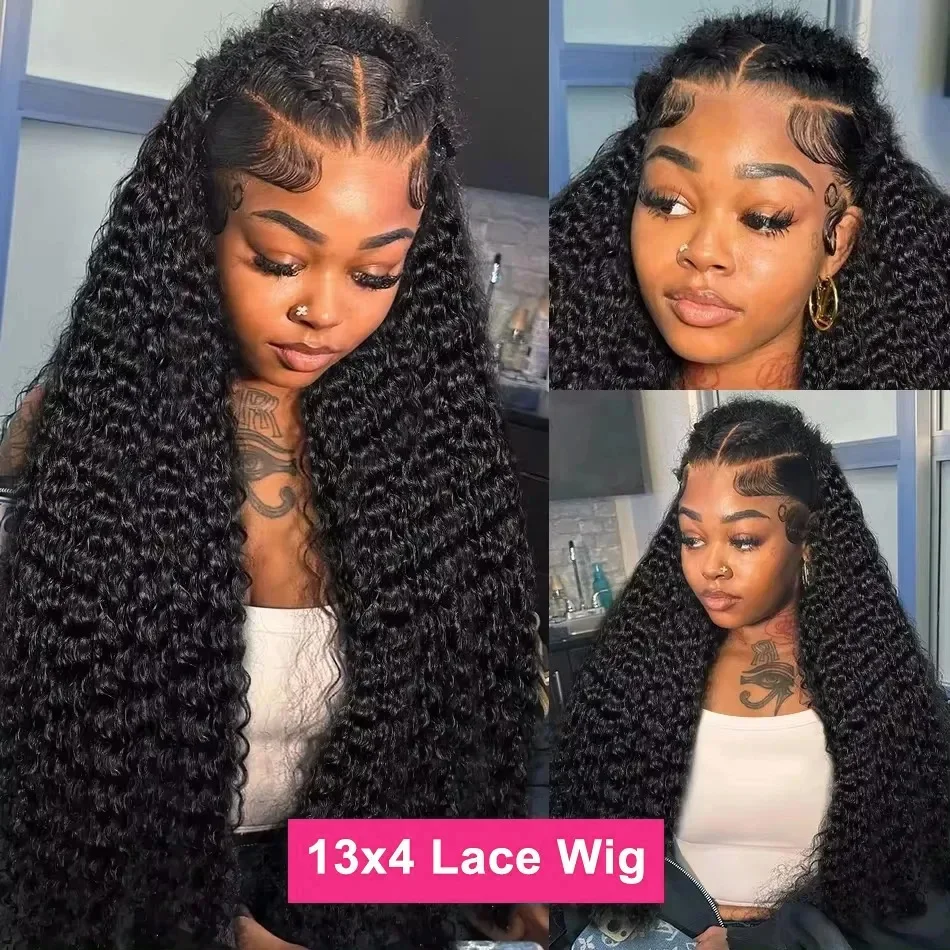 𝐏𝐫𝐞̂𝐭 𝐞𝐧 𝟐𝟒𝐡⚡Brillance Naturelle Noir Perruque 13×4 13×6 Dentelle Bouclé Cheveux 100% Humains