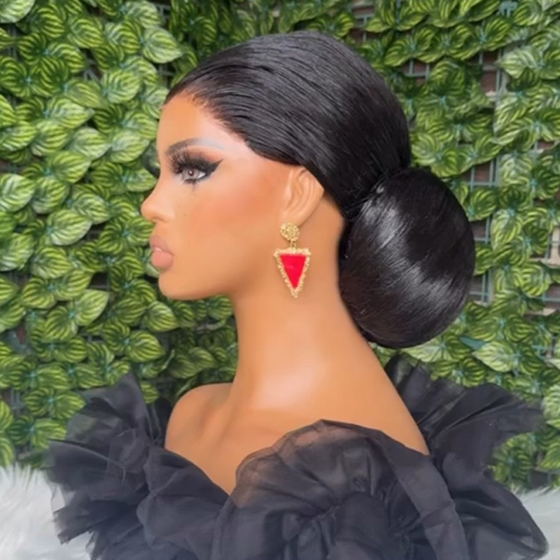 𝑷𝒆𝒓𝒓𝒖𝒒𝒖𝒆 𝑴𝒂𝒓𝒊𝒂𝒈𝒆 𝑷𝒓𝒆́-𝑪𝒐𝒊𝒇𝒇𝒆́𝒆 Coiffures Mariage Rapides Chignon Lisse Classique Cheveux Humains 13×4 Dentelle Perruque