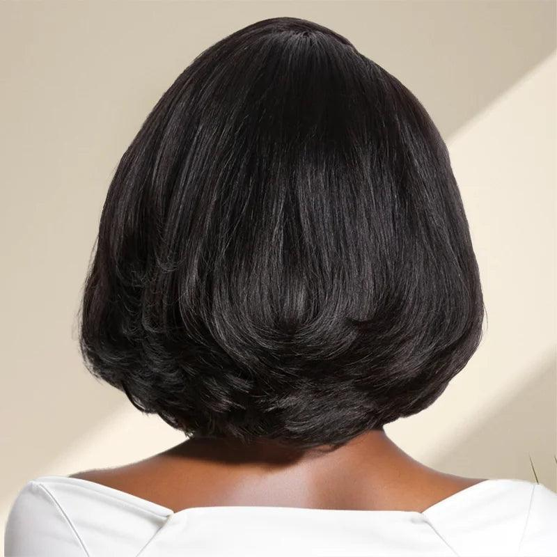 𝑼𝒘𝒂𝒗𝒚 𝑷𝒓𝒆𝒎𝒊𝒖𝒎 𝑳𝒊𝒏𝒆 Couche C Partie Glueless 7x4 Marron/Naturel Bob Perruque Sans Colle 250% Densité