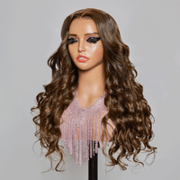 𝑼𝒘𝒂𝒗𝒚 𝑷𝒓𝒆𝒎𝒊𝒖𝒎 𝑳𝒊𝒏𝒆 9x6 Glueless Perruque Sans Colle Couleur Brun Chocolat Body Wave Cheveux Humains