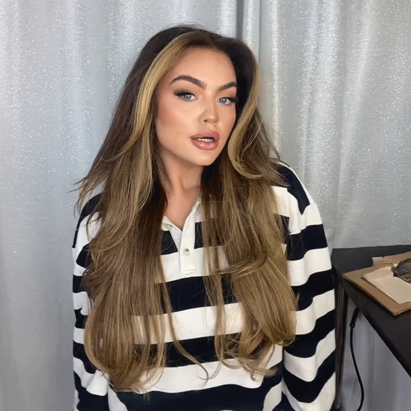 Brillance Naturelle Highlight Perruque 13×4 Glueless Ondulé Cheveux 100% Humains