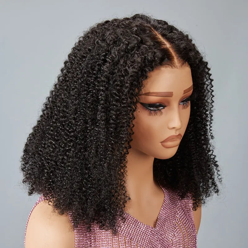 9x6 Glueless Rebondissant Bob Kinky Curly Perruque Sans Colle