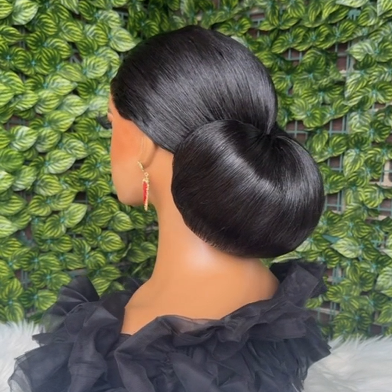 𝑷𝒆𝒓𝒓𝒖𝒒𝒖𝒆 𝑴𝒂𝒓𝒊𝒂𝒈𝒆 𝑷𝒓𝒆́-𝑪𝒐𝒊𝒇𝒇𝒆́𝒆 Coiffures Mariage Rapides Chignon Lisse Classique Cheveux Humains 13×4 Dentelle Perruque