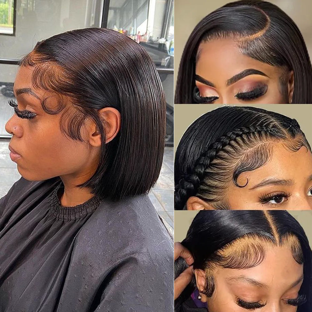 𝐏𝐫𝐞̂𝐭 𝐞𝐧 𝟐𝟒𝐡⚡Pre-everything Wear Go 13x4 Glueless Cheveux Humains Bob Perruque Sans Colle Respirant Lisse