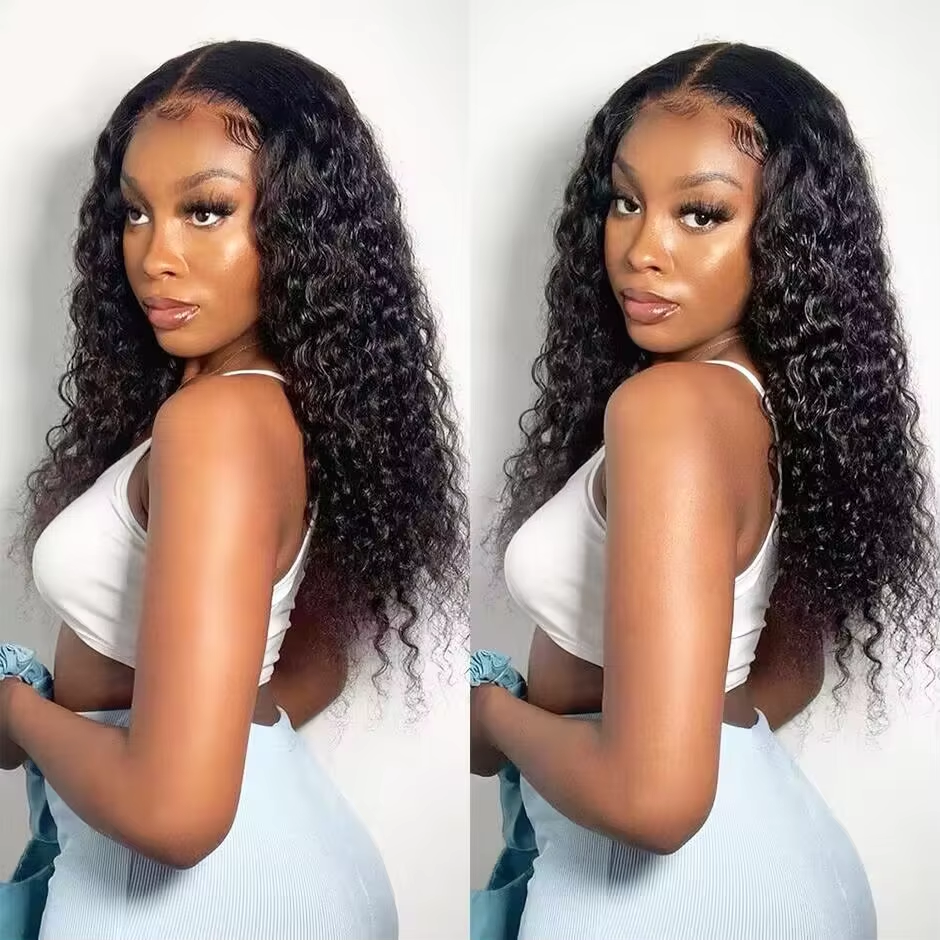 𝐏𝐫𝐞̂𝐭 𝐞𝐧 𝟐𝟒𝐡⚡Brillance Naturelle Noir Perruque 13×4 13×6 Dentelle Bouclé Cheveux 100% Humains