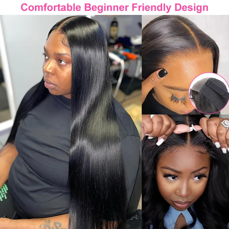 𝑼𝒘𝒂𝒗𝒚 𝑷𝒓𝒆𝒎𝒊𝒖𝒎 𝑳𝒊𝒏𝒆 9X6 Glueless Perruque Sans Colle Wear Go Cheveux Humains Lisse
