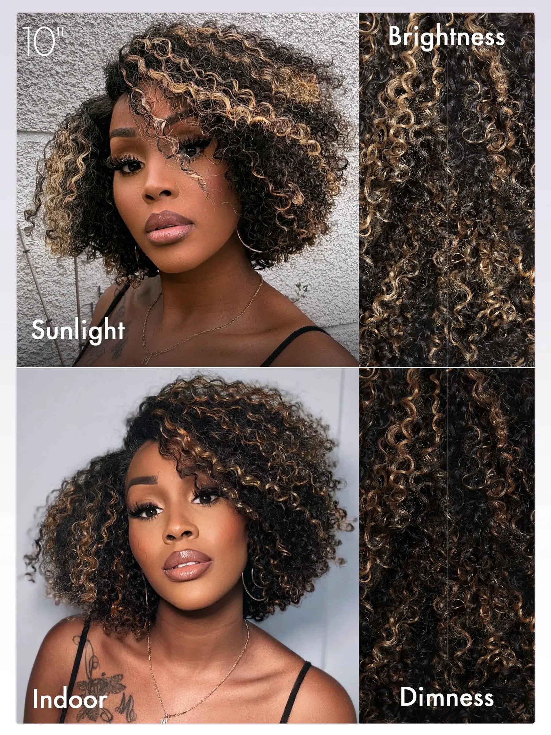 𝑼𝒘𝒂𝒗𝒚 𝑷𝒓𝒆𝒎𝒊𝒖𝒎 𝑳𝒊𝒏𝒆 C Partie Glueless 7x4 Séparation Naturelle Sans Colle Classique Blond Miel Highlight Bob Kinky Curly