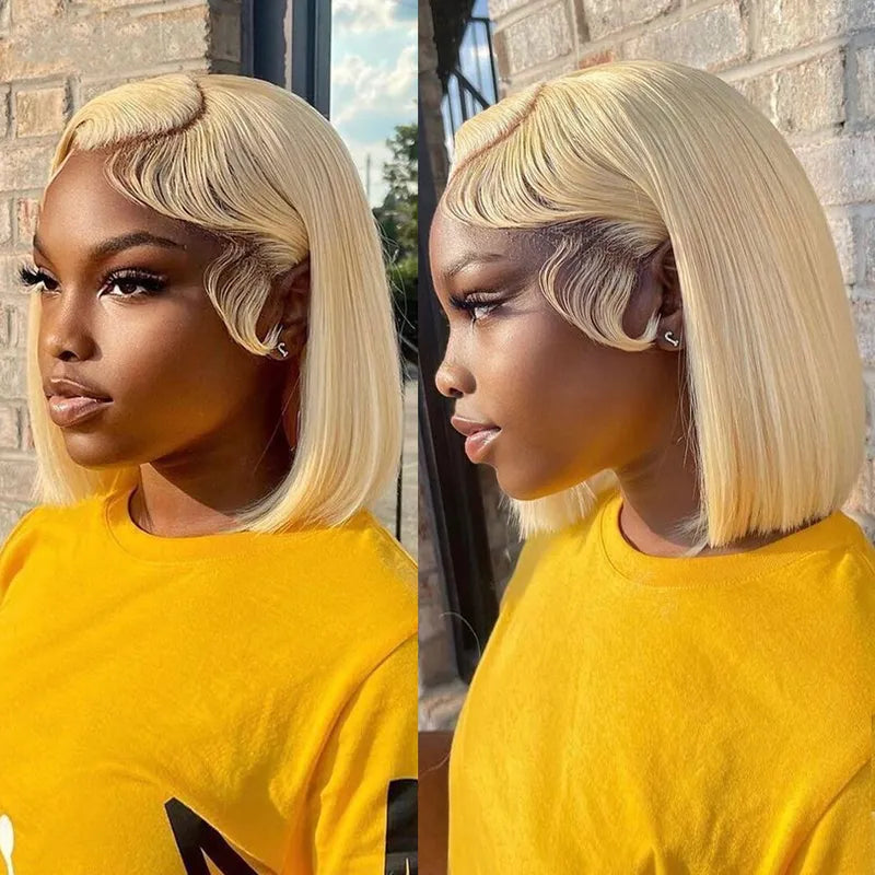 𝐏𝐫𝐞̂𝐭 𝐞𝐧 𝟐𝟒𝐡⚡Prêt À Partir Densité Equilibrée Couleur Chocolat 13×4 Dentelle Lisse Bob Perruque Cheveux Humains