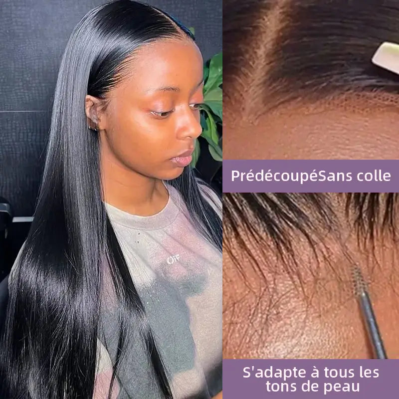 𝑼𝒘𝒂𝒗𝒚 𝑷𝒓𝒆𝒎𝒊𝒖𝒎 𝑳𝒊𝒏𝒆 9X6 Glueless Upgraded Bleached Knots Wear Go Lisse Perruque cheveux humains