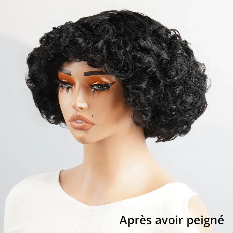 𝐏𝐫𝐞̂𝐭 𝐞𝐧 𝟐𝟒𝐡⚡Glueless Stylisé Boucles Souple Stylé Bob Perruque Sans Colle Cheveux Humains