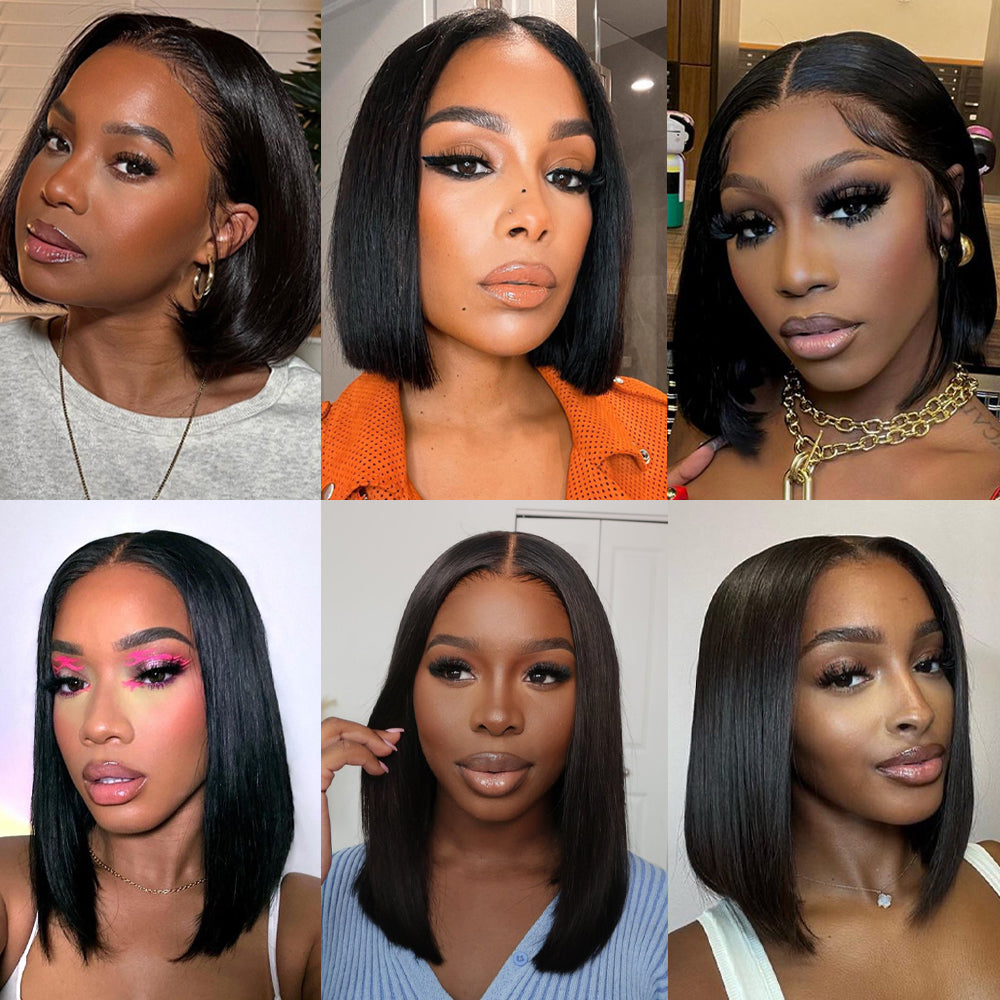 𝐏𝐫𝐞̂𝐭 𝐞𝐧 𝟐𝟒𝐡⚡Pre-everything Wear Go 13x4 Glueless Cheveux Humains Bob Perruque Sans Colle Respirant Lisse
