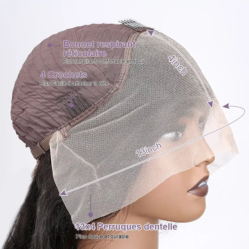 𝐏𝐫𝐞̂𝐭 𝐞𝐧 𝟐𝟒𝐡⚡Prêt À Partir Densité Equilibrée Couleur Chocolat 13×4 Dentelle Lisse Bob Perruque Cheveux Humains
