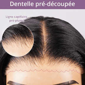 𝑼𝒘𝒂𝒗𝒚 𝑷𝒓𝒆𝒎𝒊𝒖𝒎 𝑳𝒊𝒏𝒆 Confort Glueless Highlight Blonds 7x4 Bob Ondulé Perruque Sans Colle