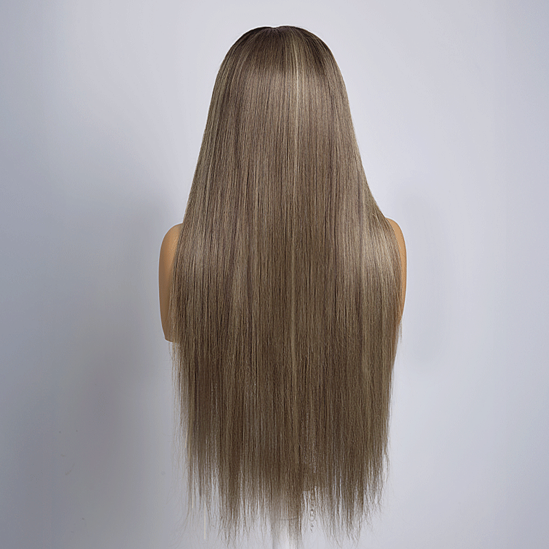 Fascinante Glueless Ombre Highlight 13x4 Perruque Sans Colle Lisse 250% Densité