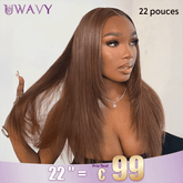 𝐏𝐫𝐞̂𝐭 𝐞𝐧 𝟐𝟒𝐡⚡Style Élégant Au Quotidien 13x4  Dentelle Perruque Couleur Brun Chocolat Lisse Cheveux Humains